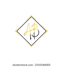 Luxury Elegant BA monogram logo or AB monogram logo design icon full editable vector template