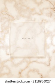 Lujo y elegancia en el fondo. Textura de mármol beige con venas doradas y espacio de copia brillante con bordes brillantes. Plantilla premium moderna en tonos pastel desnudos para la cubierta de invitación, tarjeta o portátil
