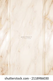 Lujo y elegancia en el fondo. Textura de mármol beige con venas doradas y espacio de copia brillante con bordes brillantes. Plantilla premium moderna en tonos pastel desnudos para la cubierta de invitación, tarjeta o portátil