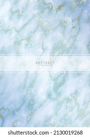 Luxury elegant background. Blue marble texture with gold veins and transparent copy space. Modern premium template for invitation, card or notebook cover