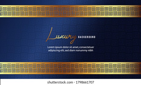 Luxury Elegant Background with decorative golden ornament border and Geometric Pattern, can use for greeting card, wedding invitation 