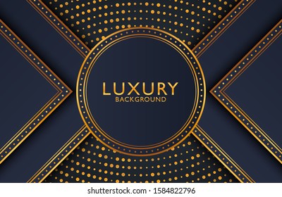 Luxury elegant background with gold element on dark surface. Business presentation layout