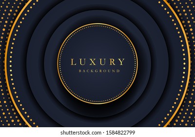 Luxury elegant background with gold element on dark surface. Business presentation layout