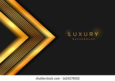Luxury elegant background with layered gold shape and line composition. Elegant cover template