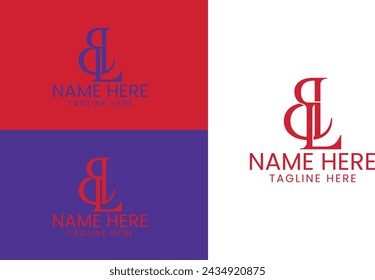 Luxury Elegant BL monogram logo design icon full editable vector template