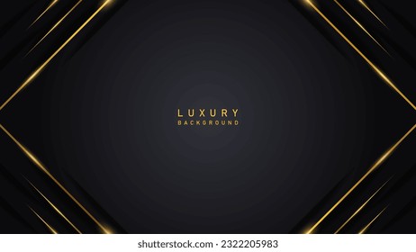 luxury elegant black background design with shiny gold line. luxury elegant theme design vector illustration EPS10