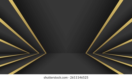 Luxury Elegant Black and Gold Background for Presentation 
