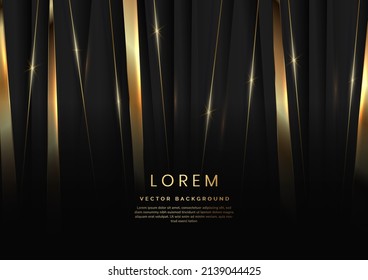 Luxury Elegant black vertical stripes pattern with diagonal gold stripes lines. You can use for ad, poster, template, business presentation. Vector illustration
