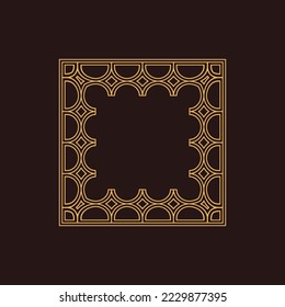 luxury elegant brown square pattern frame
