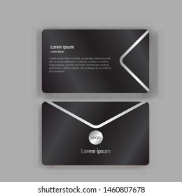 luxury elegant business card design with silver color effect