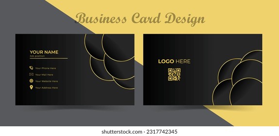Luxury and elegant business card design. Creative corporate print business card template with golden effect with standard size and printable. 