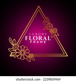 Elegante círculo de lujo marco floral dorado esquinas decorativas redondas 