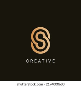 Luxury elegant circular letter S and S logo template.