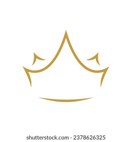 luxury elegant crown gold logo design concept isolated on white background. vector illustration.