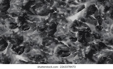Luxuriöse, elegante, dunkle Hintergrund, Vektorgrafik mit Vintage-Grunge-Textur und dunkelgrauer Holzkohle-Farbe, schwarz-weißer Steinmauer, Geschäftsbanner