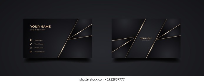 Luxury Elegant Dark Black Business Card Stock Vector (Royalty Free ...