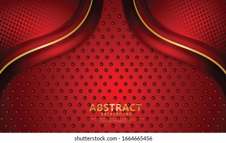 Luxury and elegant dark red overlap layers background with bright flow lines effect on textured dark background
