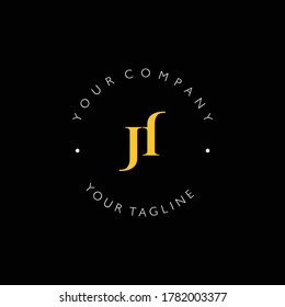 luxury and elegant design initial letter JF