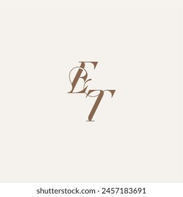 Luxury and Elegant ET wedding concept design ideas initial monogram logo letter