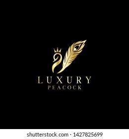 Luxury, elegant and eye catching a peacock logo design for wedding company, etc