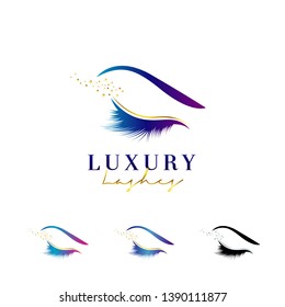 Luxury Elegant Eye Lashes Logo Set