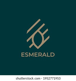 Luxury elegant flower logo linear line art monogram style. Flower symbol. Beauty, spa, salon, cosmetics or boutique logo and more business.
