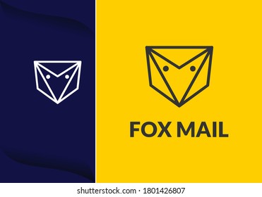 luxury and elegant fox head. logo design concept for technology, Mail service. information and business company