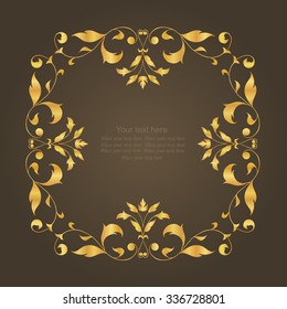 Luxury elegant frame ornament line logo design vector illustration.