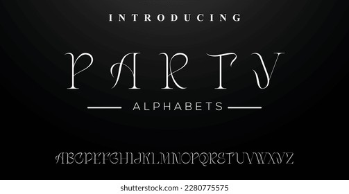 Luxury elegant and glamour font, vector typeset royal typeset