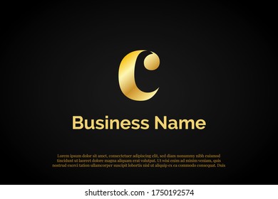 Luxury Elegant Gold Letter C, Initial Letter Logo For Your Company Name, Alphabet Logo Template Ready For Use, Modern Initial Logo