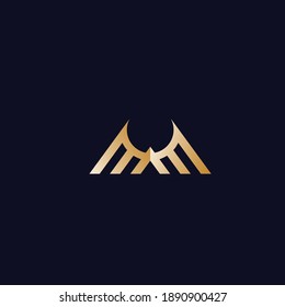 Luxury elegant Gold letter M vector eps Logo design  