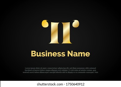 Luxury Elegant gold Letter r lowercase template, double r logo, Initial Letter Logo For Your Company Name, Alphabet Logo Template Ready For Use, Modern Initial Logo