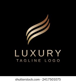 Luxury elegant gold logo element design vector badge shape symbol business company corporate template abstract template