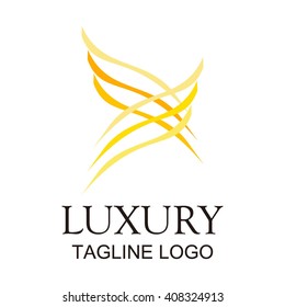 Luxury elegant gold logo element design vector icon shape symbol business company corporate template abstract