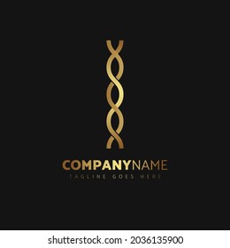 Luxury and elegant gold logo illustration design for your company on black background