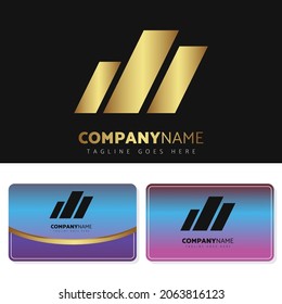 Luxury and elegant gold logo illustration design with business card design for your company