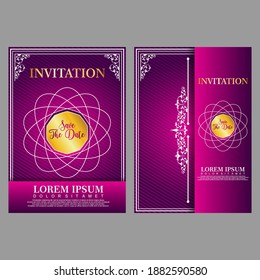 Luxury and elegant gold vintage vector invitation card template design.