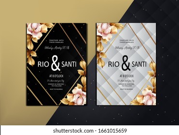 luxury elegant gold wedding invitation