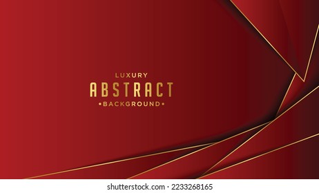 Luxury and elegant golden line with dark red template background.