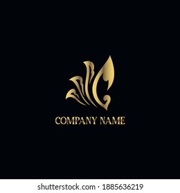 Luxury and elegant golden Lotus logo concept