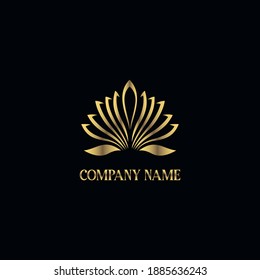 Luxury and elegant golden Lotus logo concept