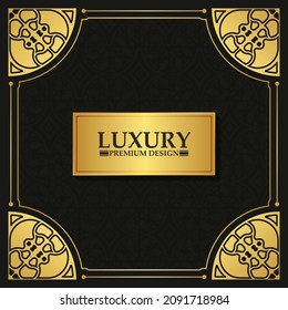 luxury and elegant golden placard flourishes frame decoration