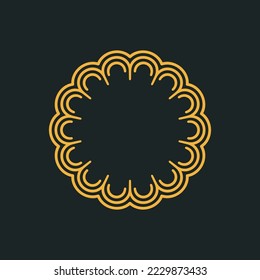 luxury elegant green gold dark circle floral pattern frame