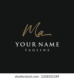 Logotipo de las iniciales manuscritas de lujo y elegante.Logo para la firma , boutique , salón , fotografía y moda.
