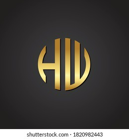 Luxury elegant HW letter logo design. eps 10