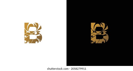 Luxury and elegant initial letter B logo design