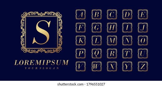 Plantilla de logotipo elegante de letra inicial de lujo