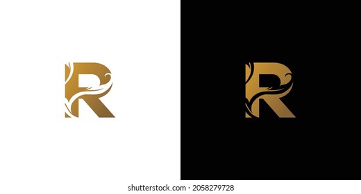 Luxury and elegant initial letter R logo design