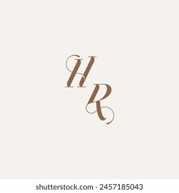 Luxury and Elegant initial monogram logo letter wedding concept design ideas HR