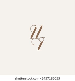 Luxury and Elegant initial monogram logo letter wedding concept design ideas HI